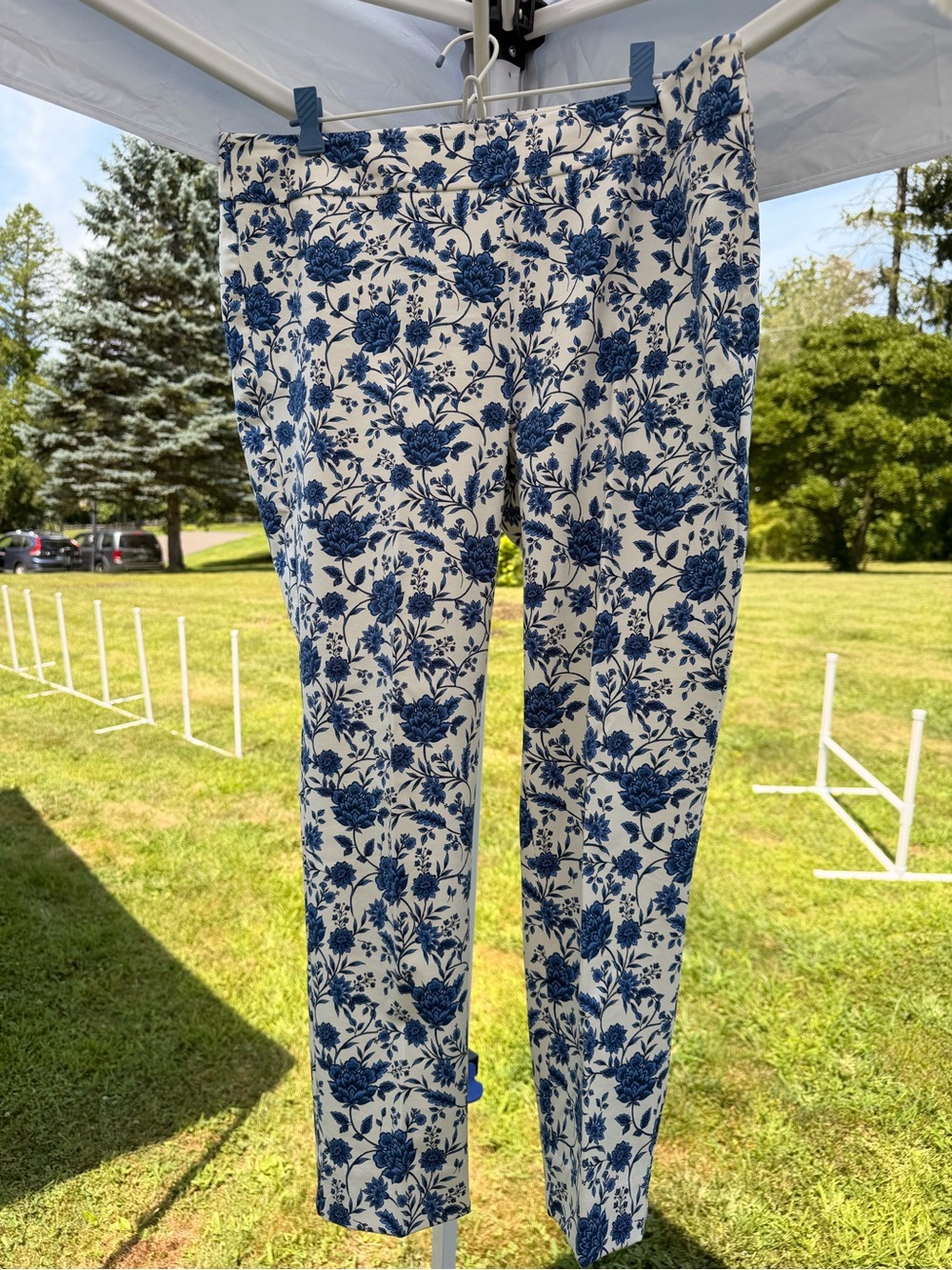 Talbots Chatham Ankle Pants in Blue Floral